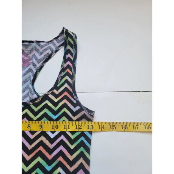 Chervon Multi-Colored Long Line Tank Top Size L (11-13) Summer Festival Boho - Picture 7 of 8